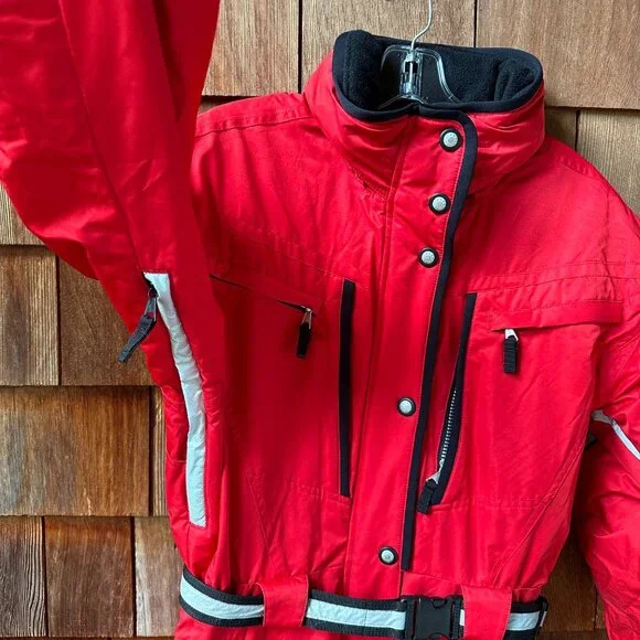 EUC Obermeyer Red/Black One Piece Velocity Shell Suit in Women's 12 Petite - Picture 6 of 16